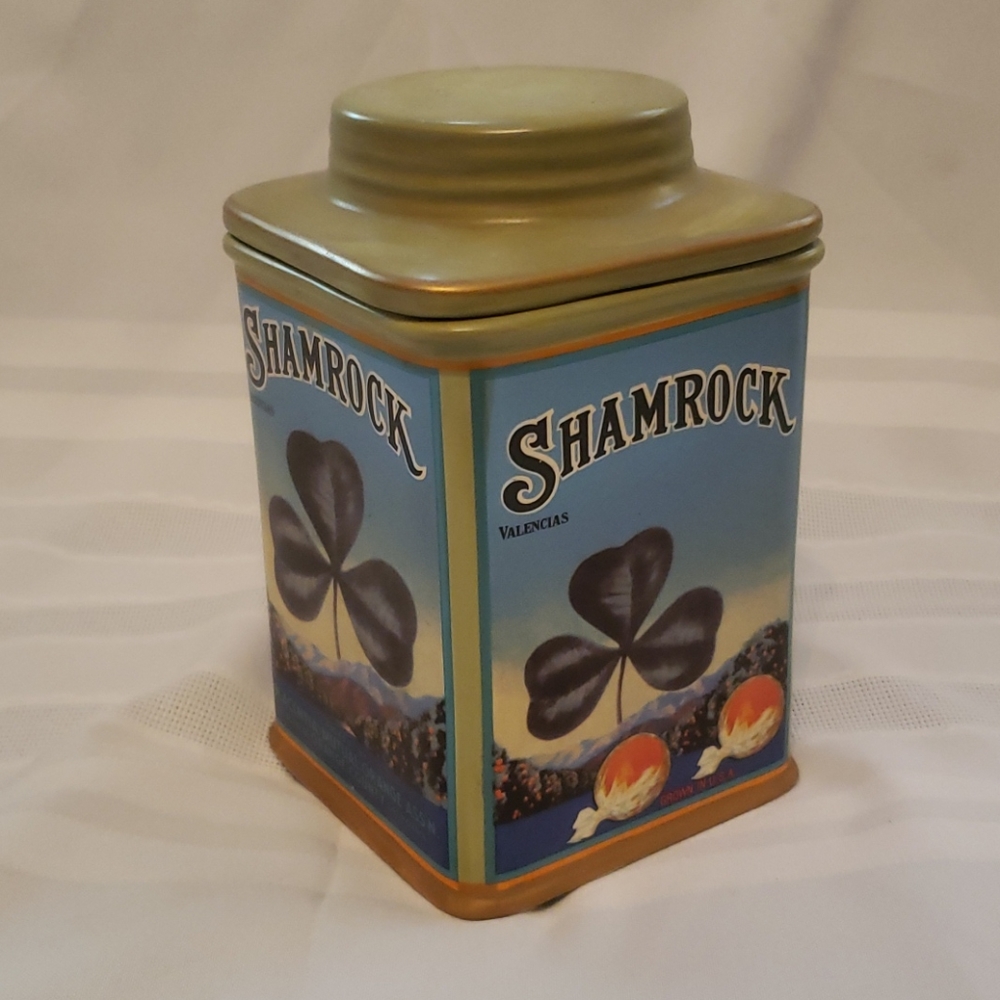 Oneida Vintage Label Shamrock Decorative Jar